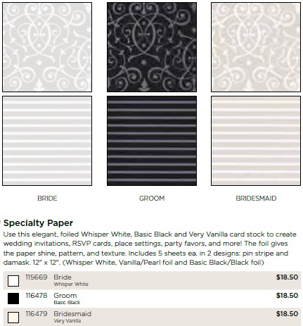 Stampin'Up! Groom Specialty Paper